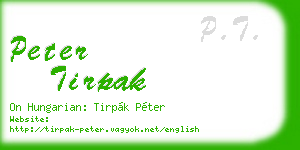 peter tirpak business card